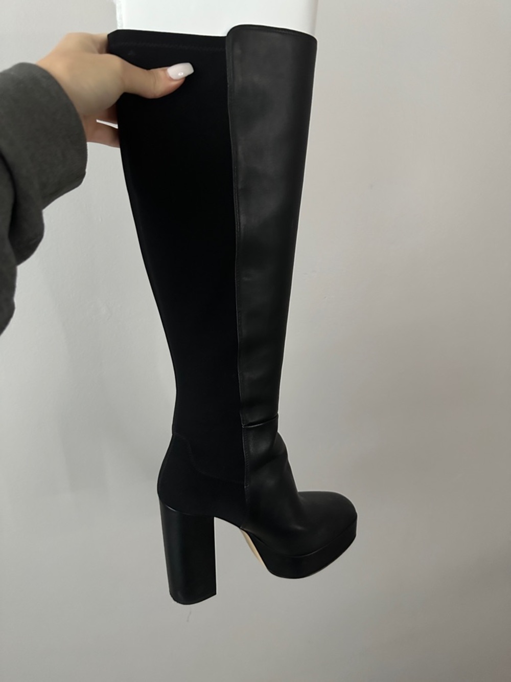 Stuart Weitzman Black Tall Leather Riding Boots - Picture 4 of 7